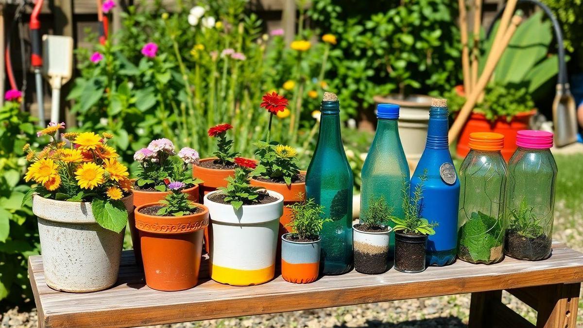 How to reuse pots and PET bottles as pots